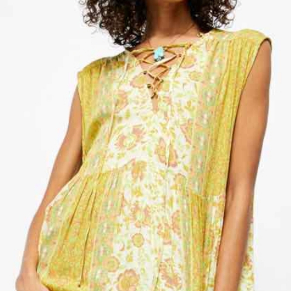 Free People Hanalei Bay Dress Maxi Flowy Mixed Floral Print Coconut Milk XS NWT - Picture 11 of 12